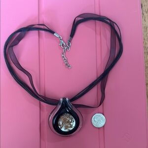 Black and Pink Pendant Necklace